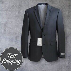 EXPRESS Photographer Slim Fit Mens Blazer Sport Coat Two Button Jacket 38R Gray